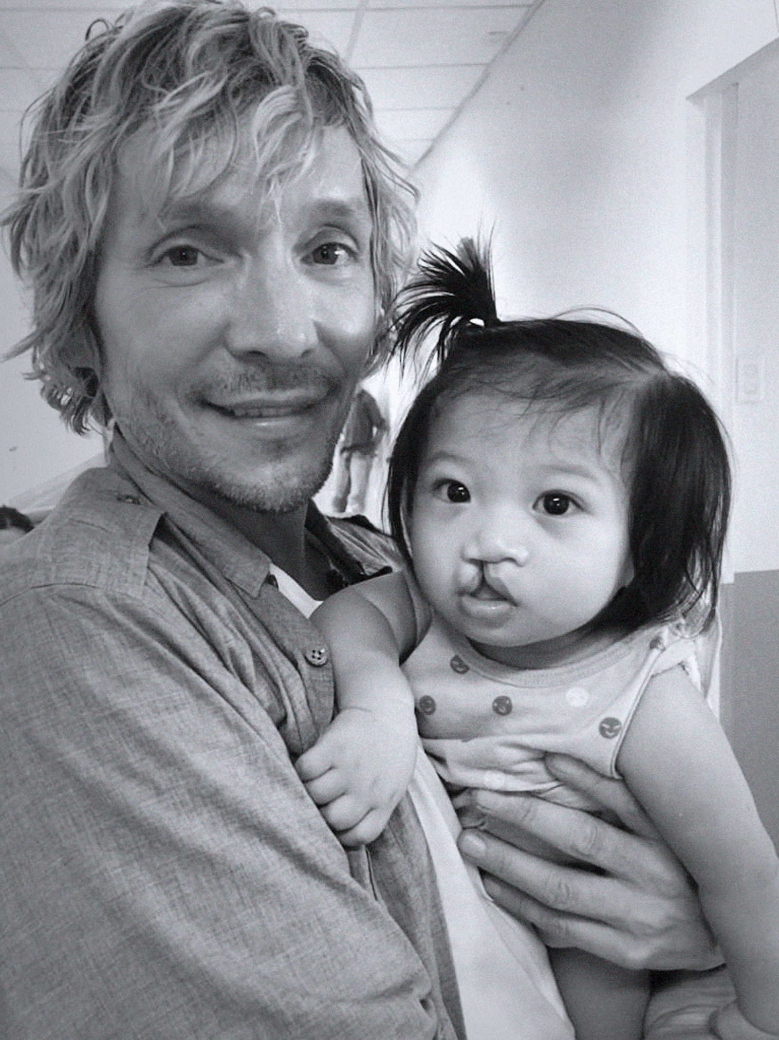 Ken Pavés with his nephew.