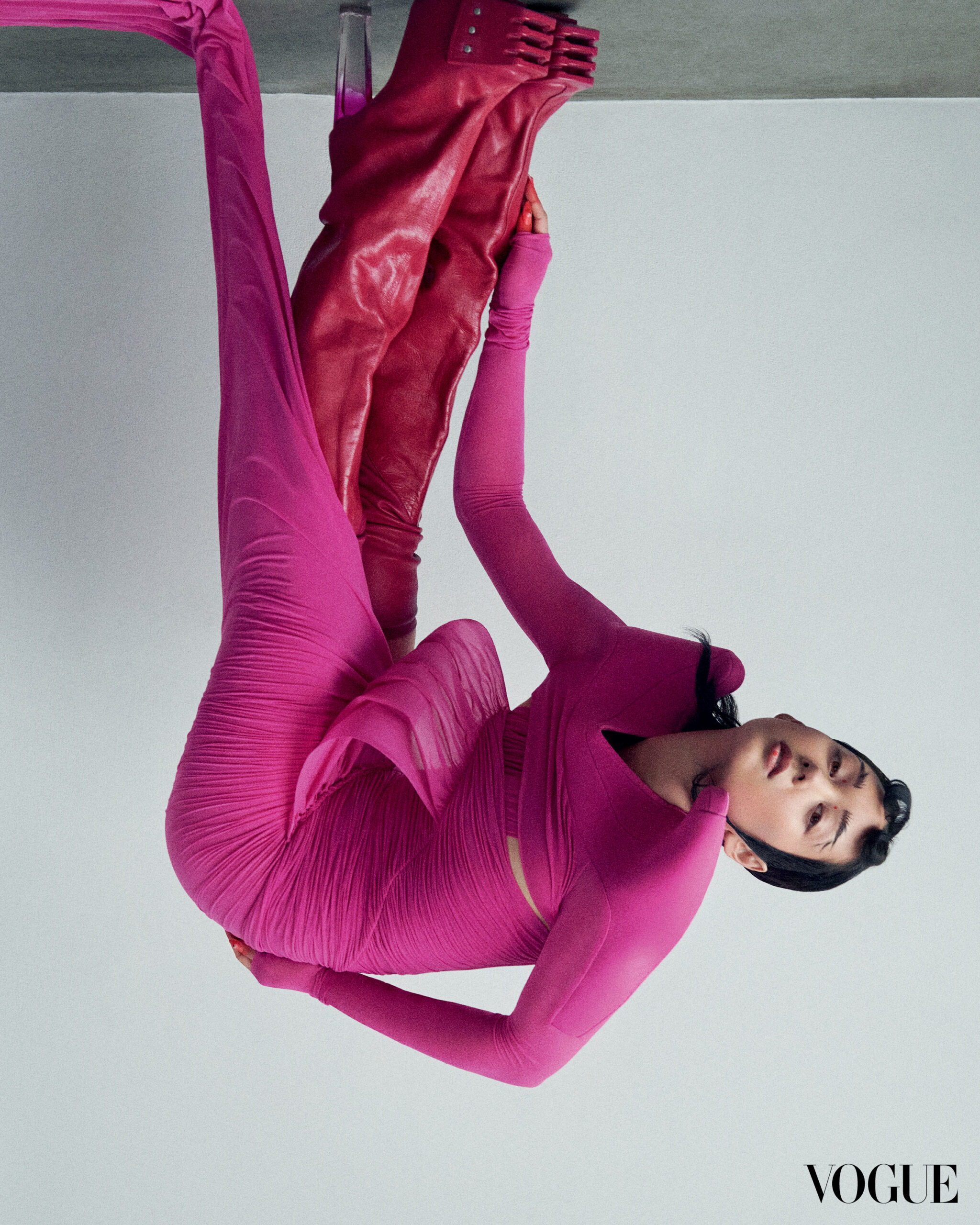 RICK OWENS top, skirt, and shoes. REPOSSI earrings and rings. styled by Melissa Levy