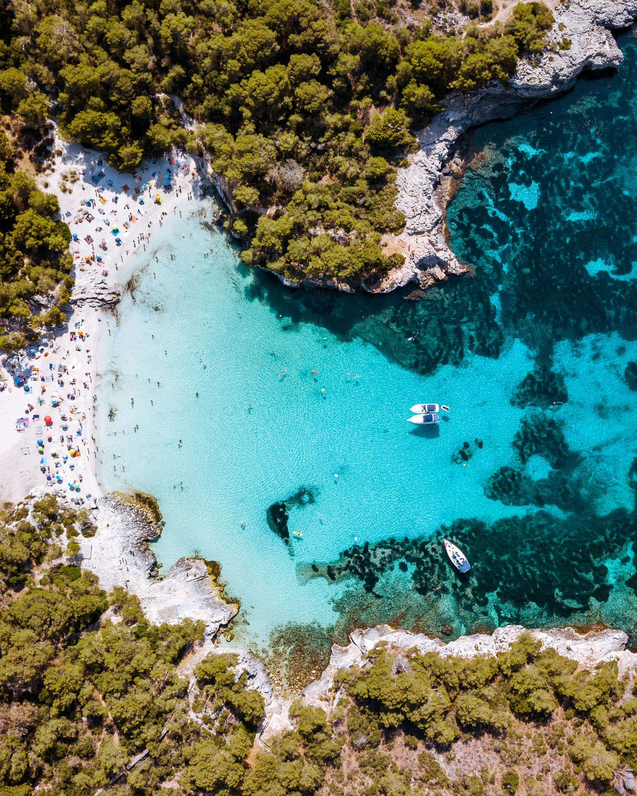 A view of Cala Turqueta beach on Menorca.
