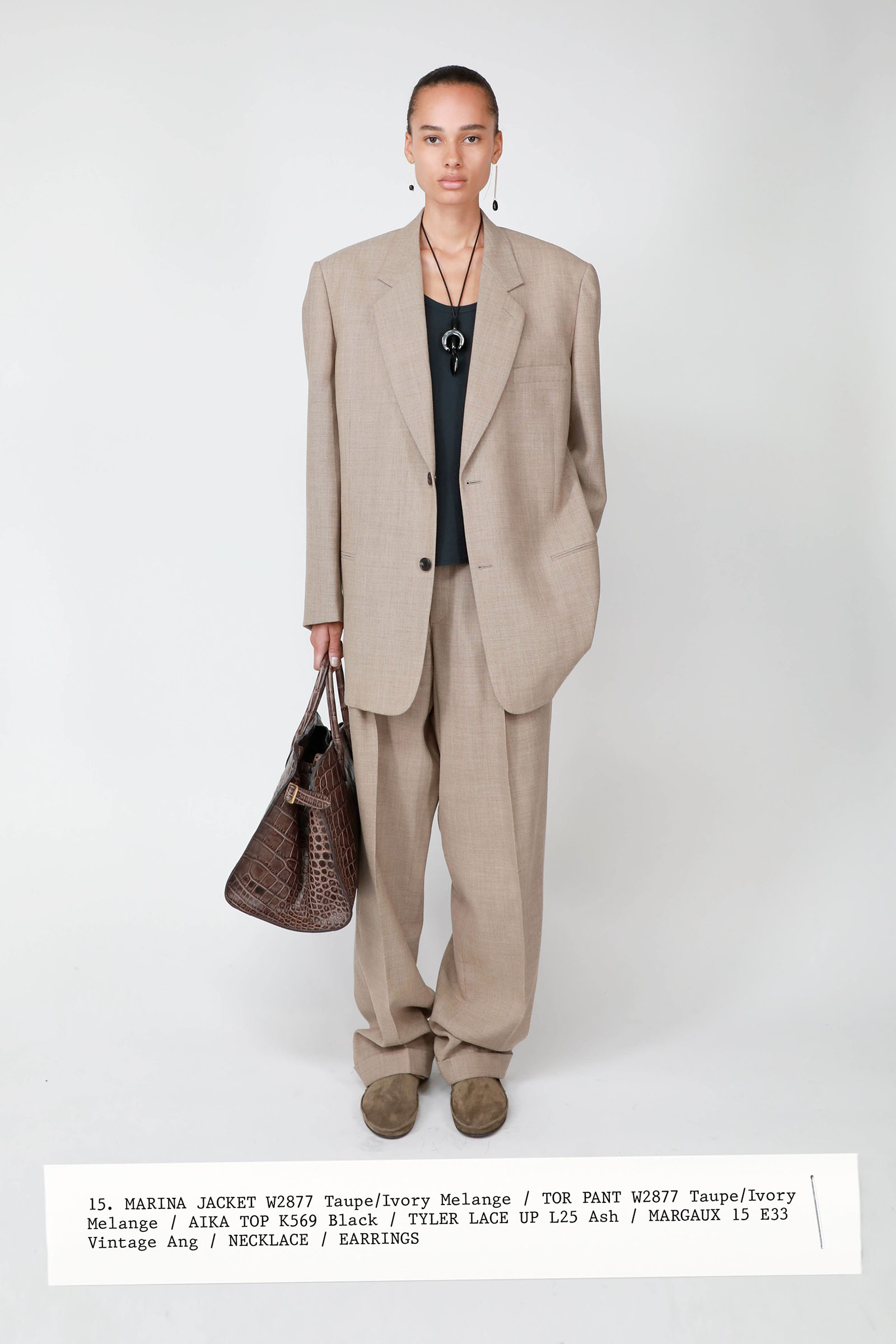 The Row Spring 2024 Ready To Wear beige nude oversized blazer jacket