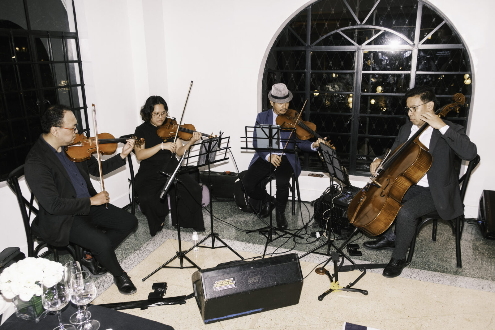 The Manila String Machine at the Galaxy x Thom Browne Pre-launch event