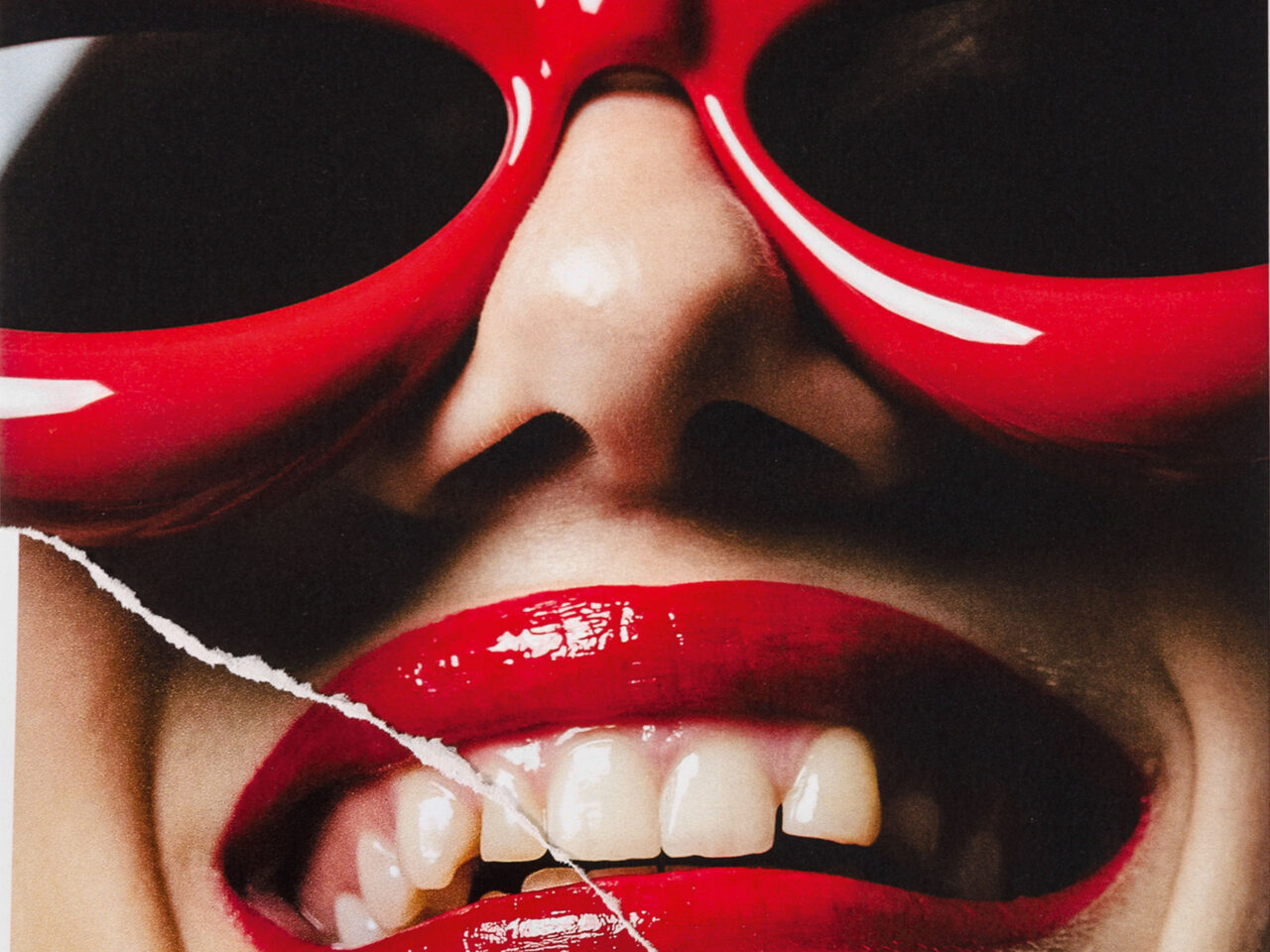 Red lipsticks with red sunglasses