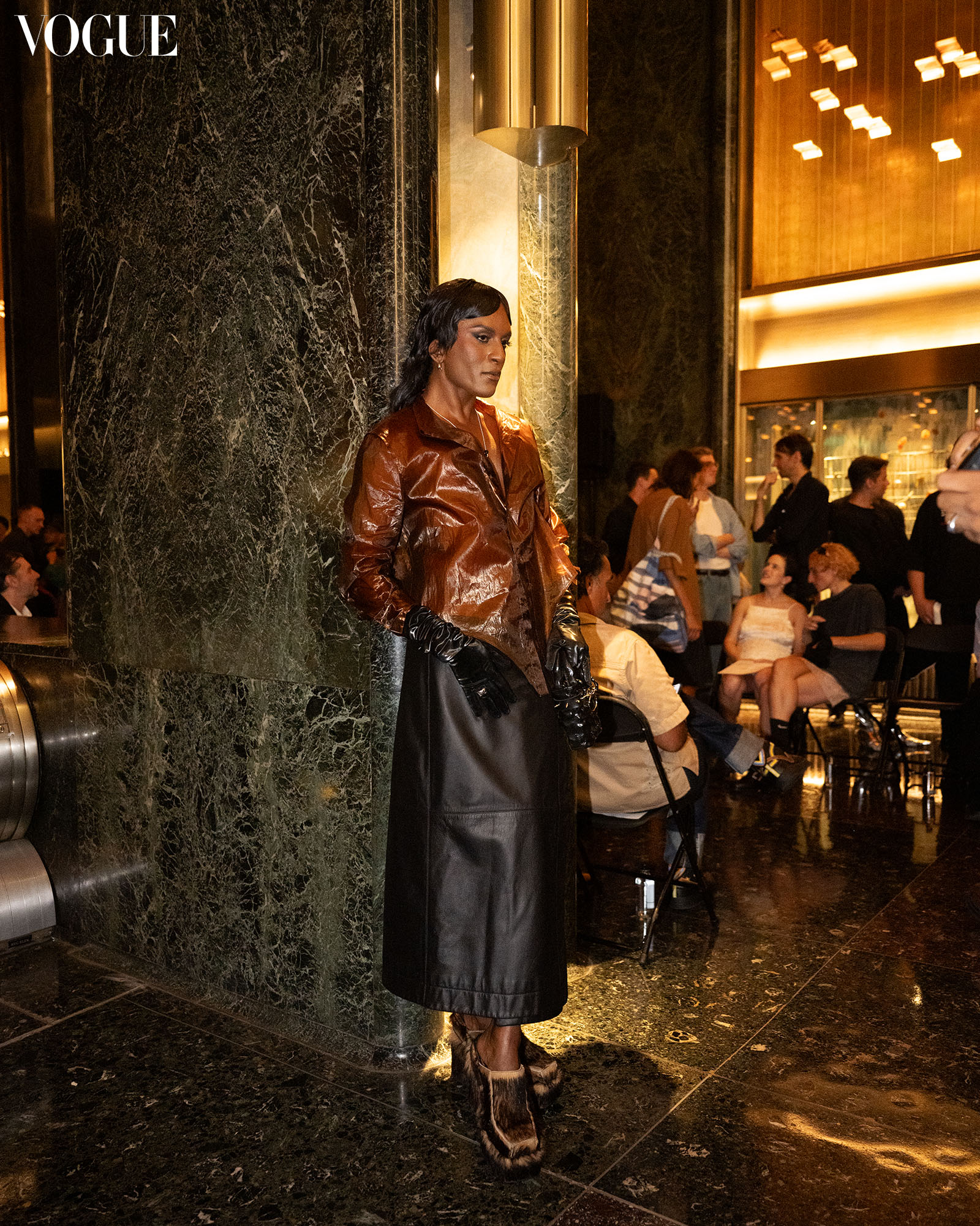 Richie Shazam at Eckhaus Latta Spring 2024 at New York Fashion Week.