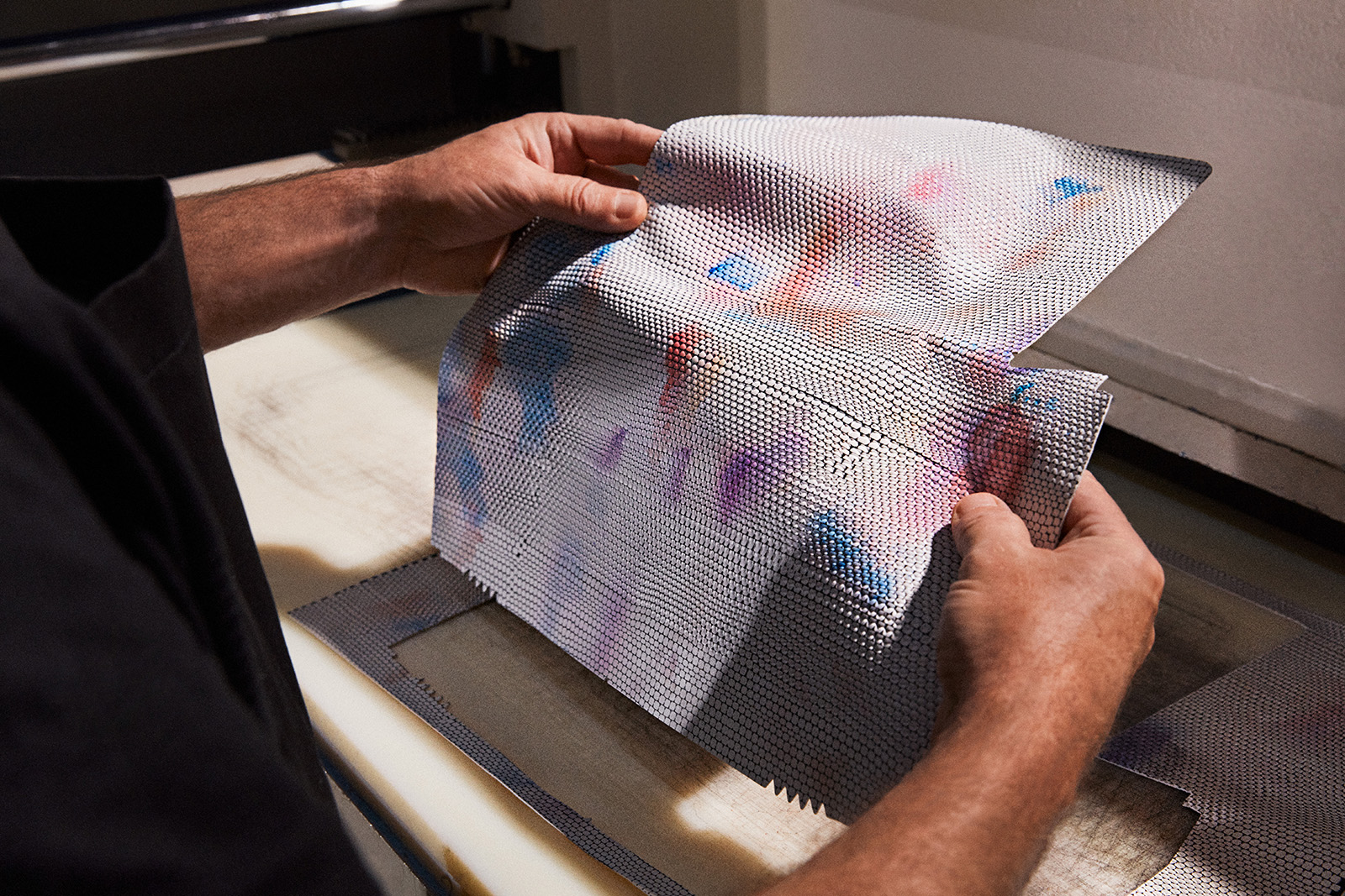 The making of Liza Lou’s Artycapucines inspired by her Cloud Paintings.