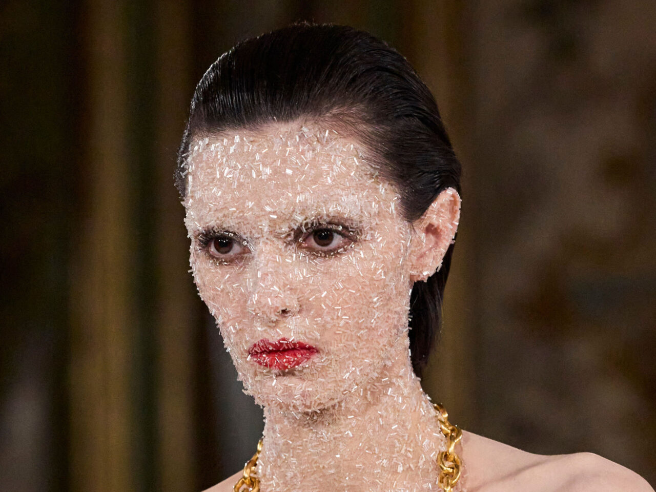 Watch Pat McGrath Turn A Model Into A Human Chandelier At Schiaparelli