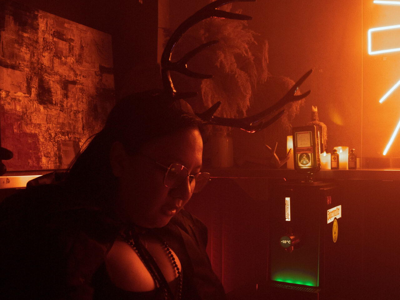 ShadowSceinta providing tarot readings during Church at Apotheka.