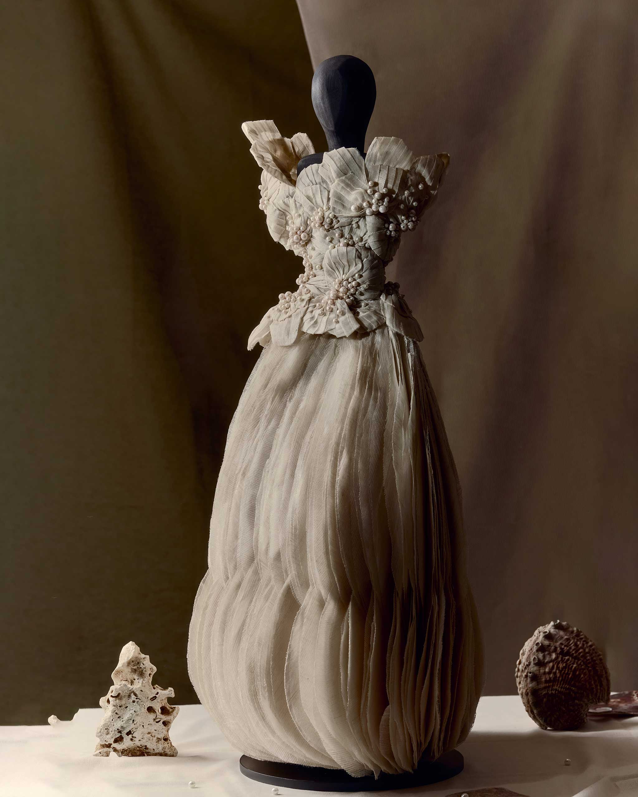 Mark Bumgarner floral pearl piña and abaca textiles dress Vogue Philippines