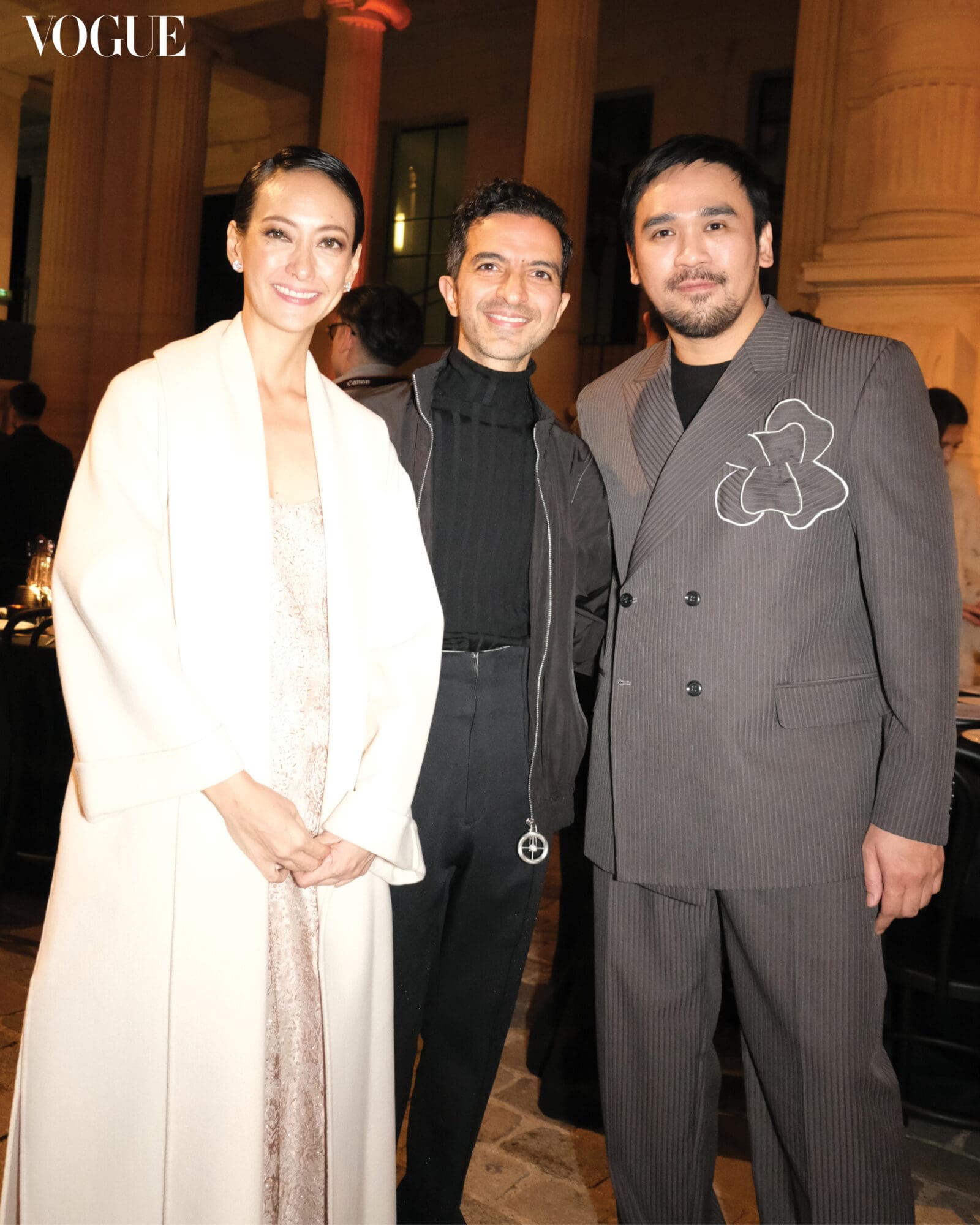 Bea Valdes, Imran Amed, and Archie Carrasco at Vogue Threads