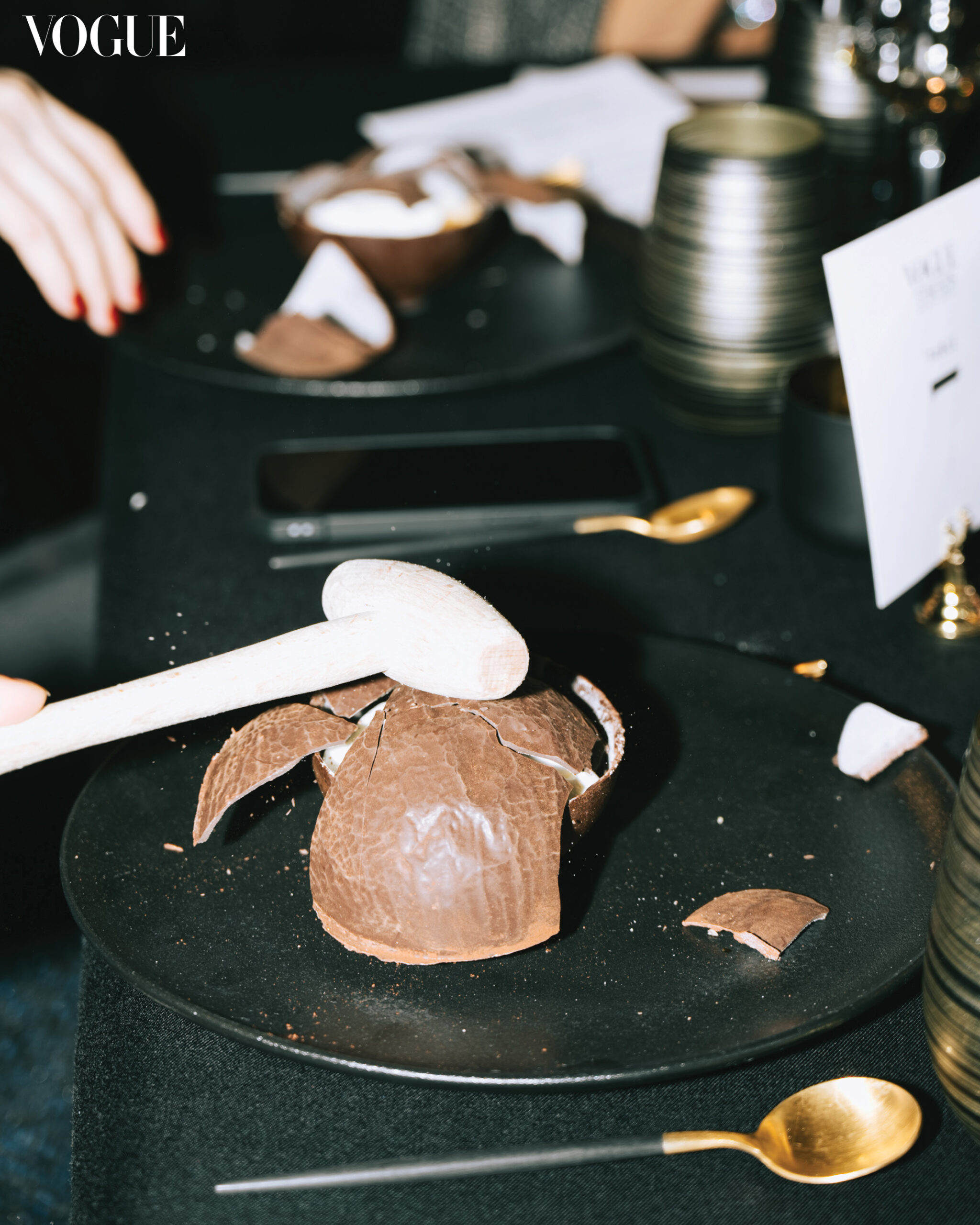 A chocolate dessert at Vogue Threads