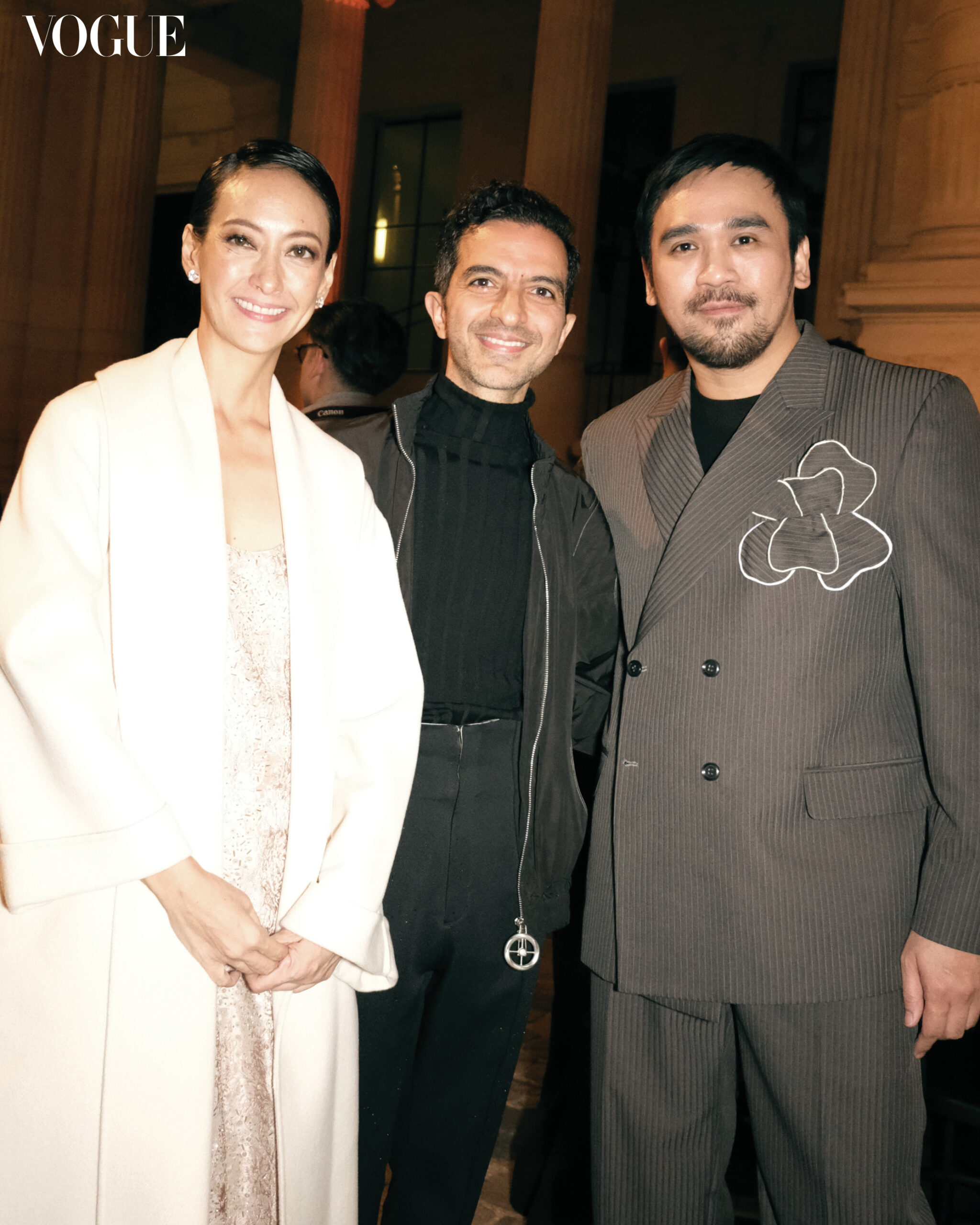 Vogue Philippines editor-in-chief Bea Valdes, founder and CEO of The Business of Fashion Imran Amed, and CEO and Chairman of AGC Powerholdings Inc, Archie Carrasco at Vogue Threads