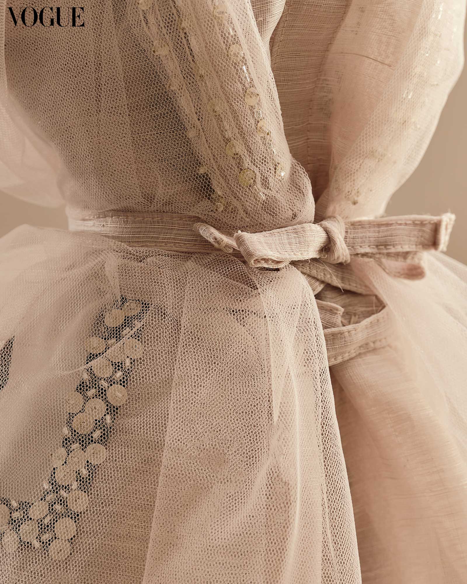 Jo Ann Bitagcol Brown Barong Mesh Sequins Dress Vogue Threads