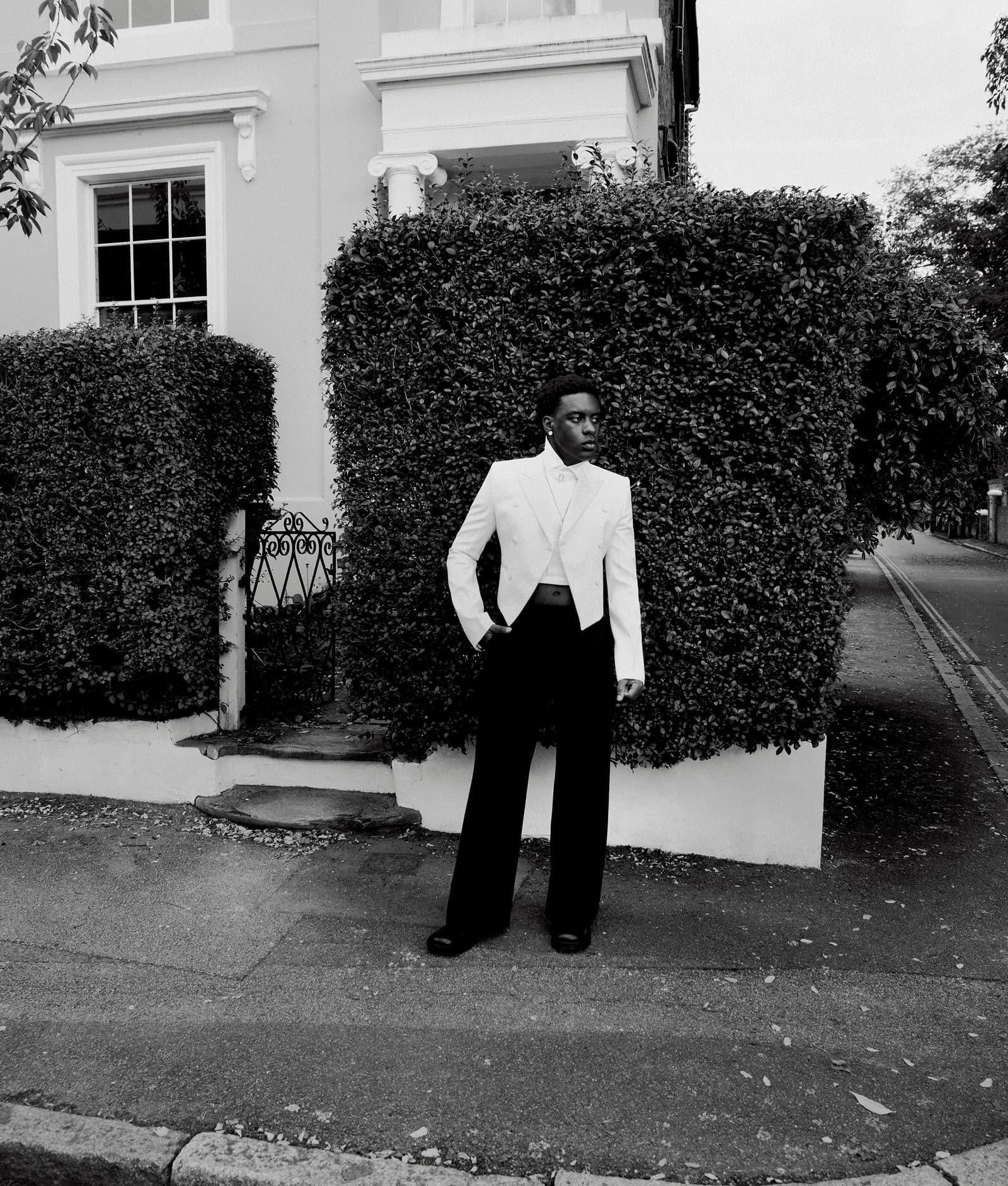 Actor Samuel Adewunmi in Alexander McQueen