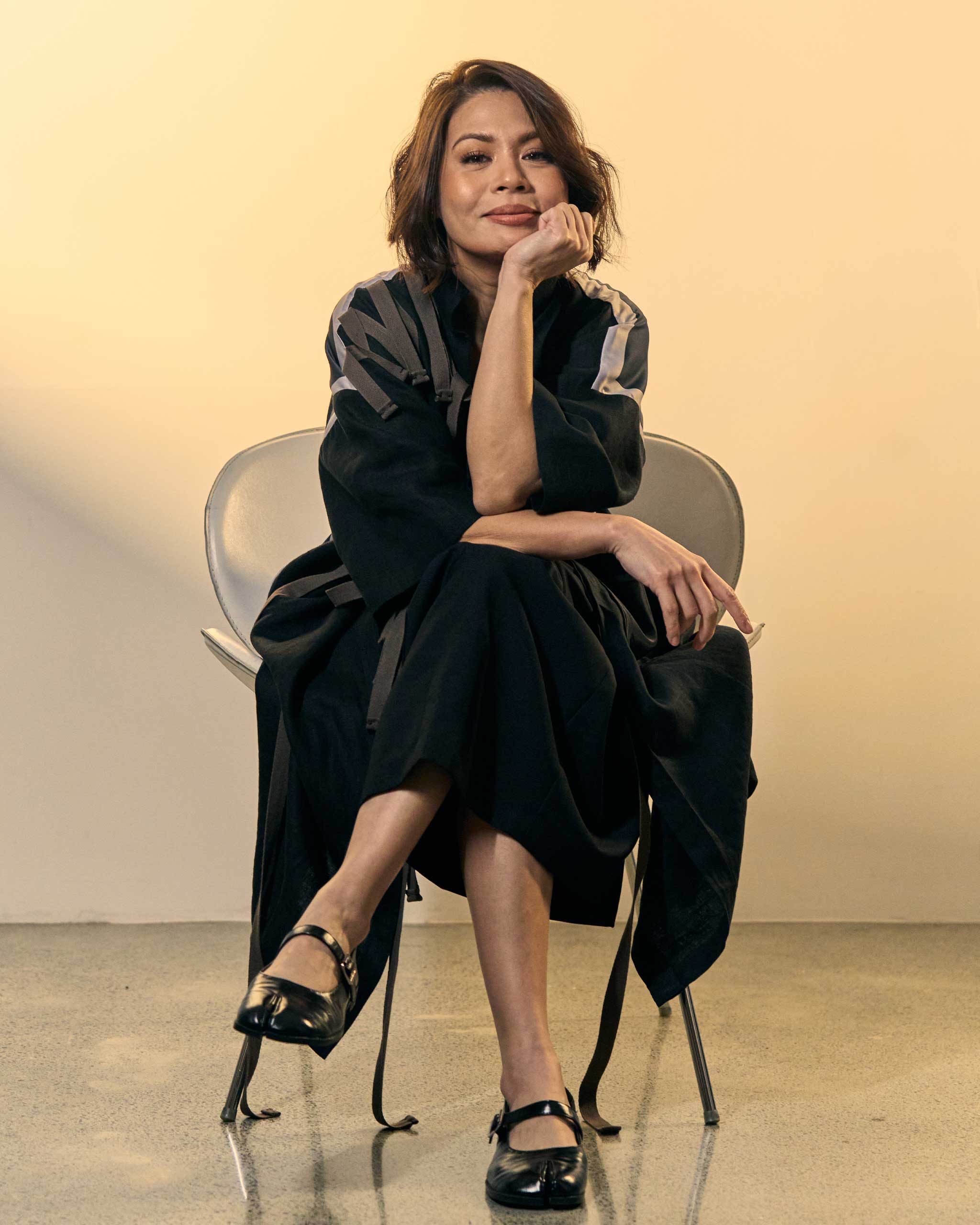 Missy Maramara of SPIT Manila for Vogue Philippines, wearing Bitagcol and Apara Studios