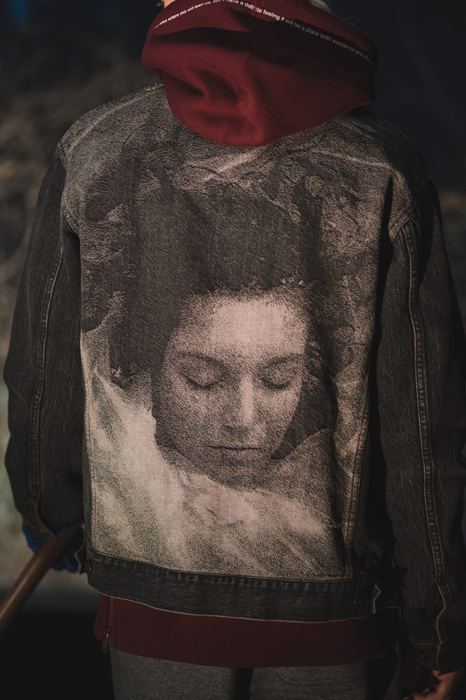 An image of Laura Palmer on an Undercover fall 2024 menswear jacket