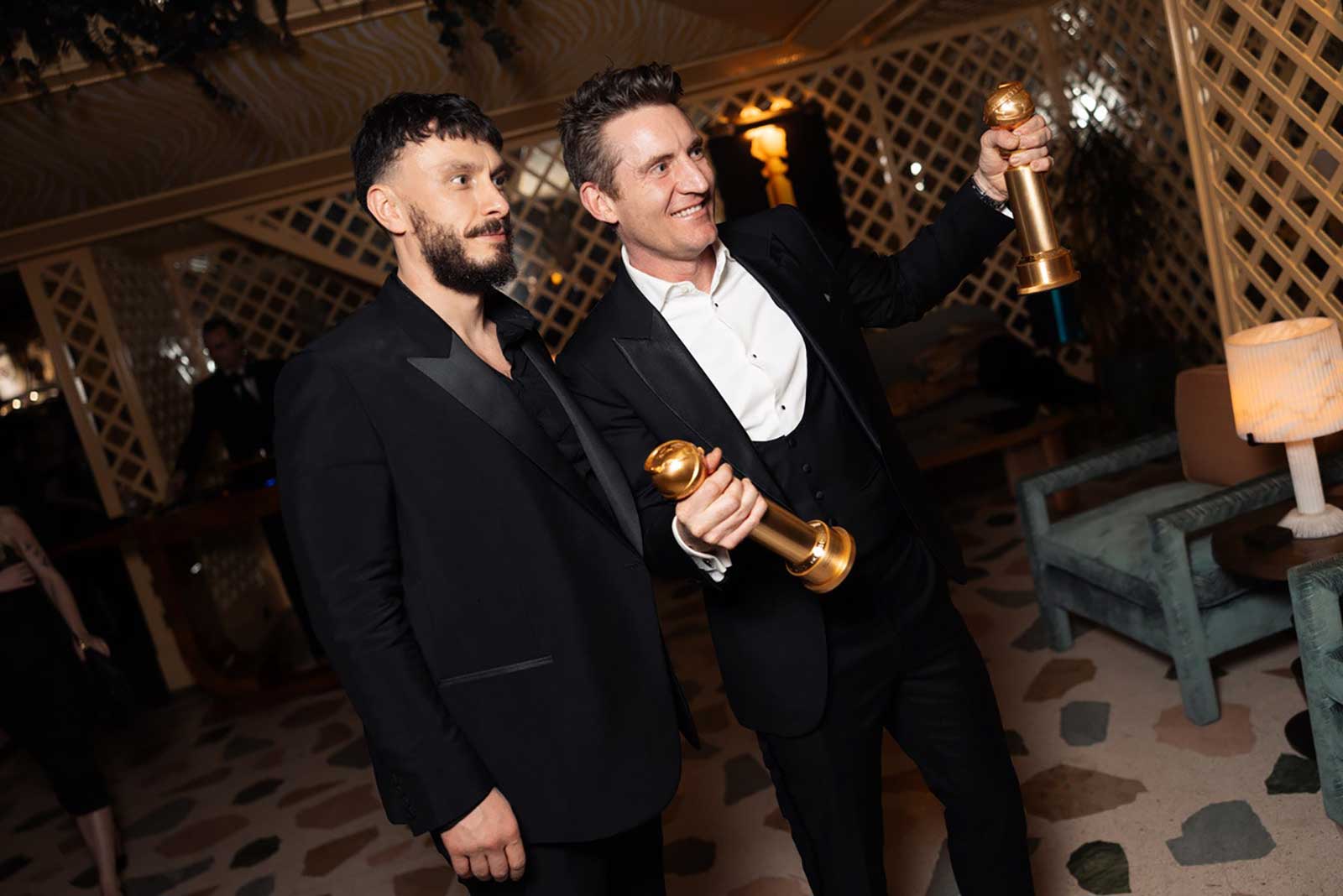 A photo of Richard Gadd and James Farrell at a Golden Globes afterparty.