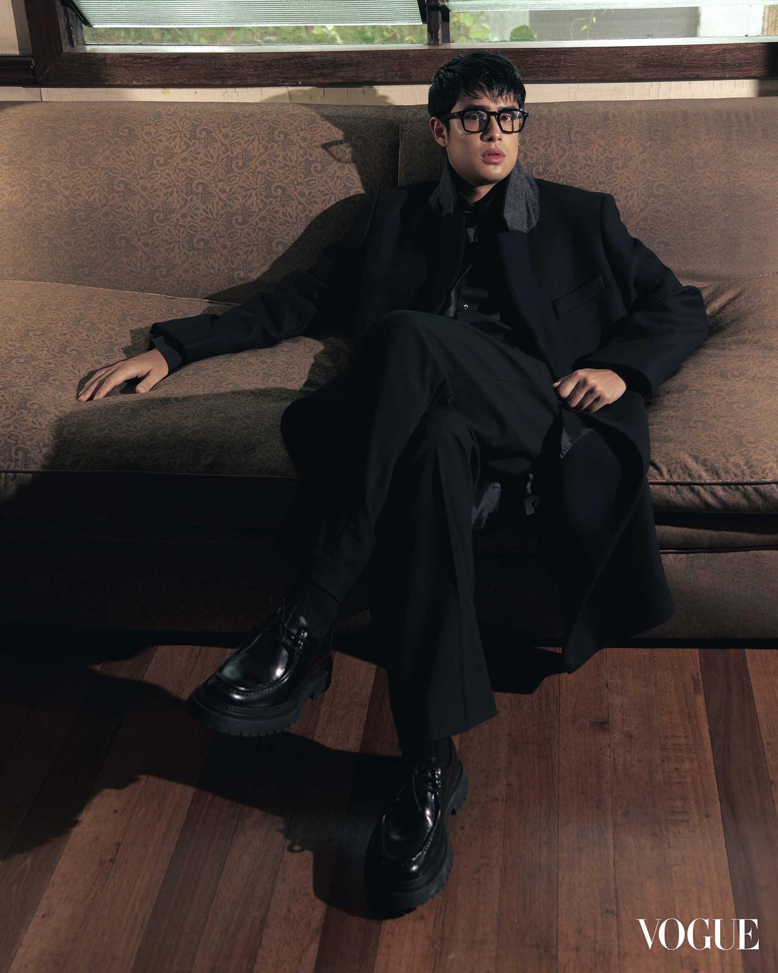 Donny Pangilinan on a couch for Vogue Philippines