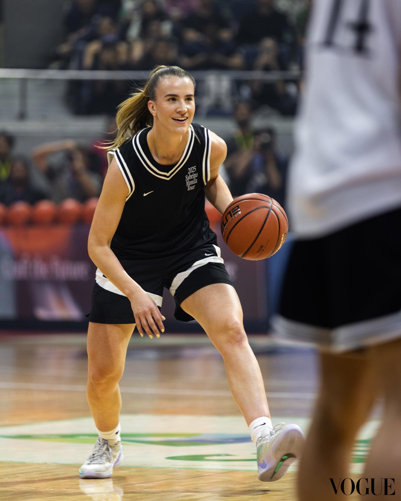 Sabrina Ionescu at the 2025 Sabrina Manila Tour basketball showcase at Smart Araneta Coliseum.
