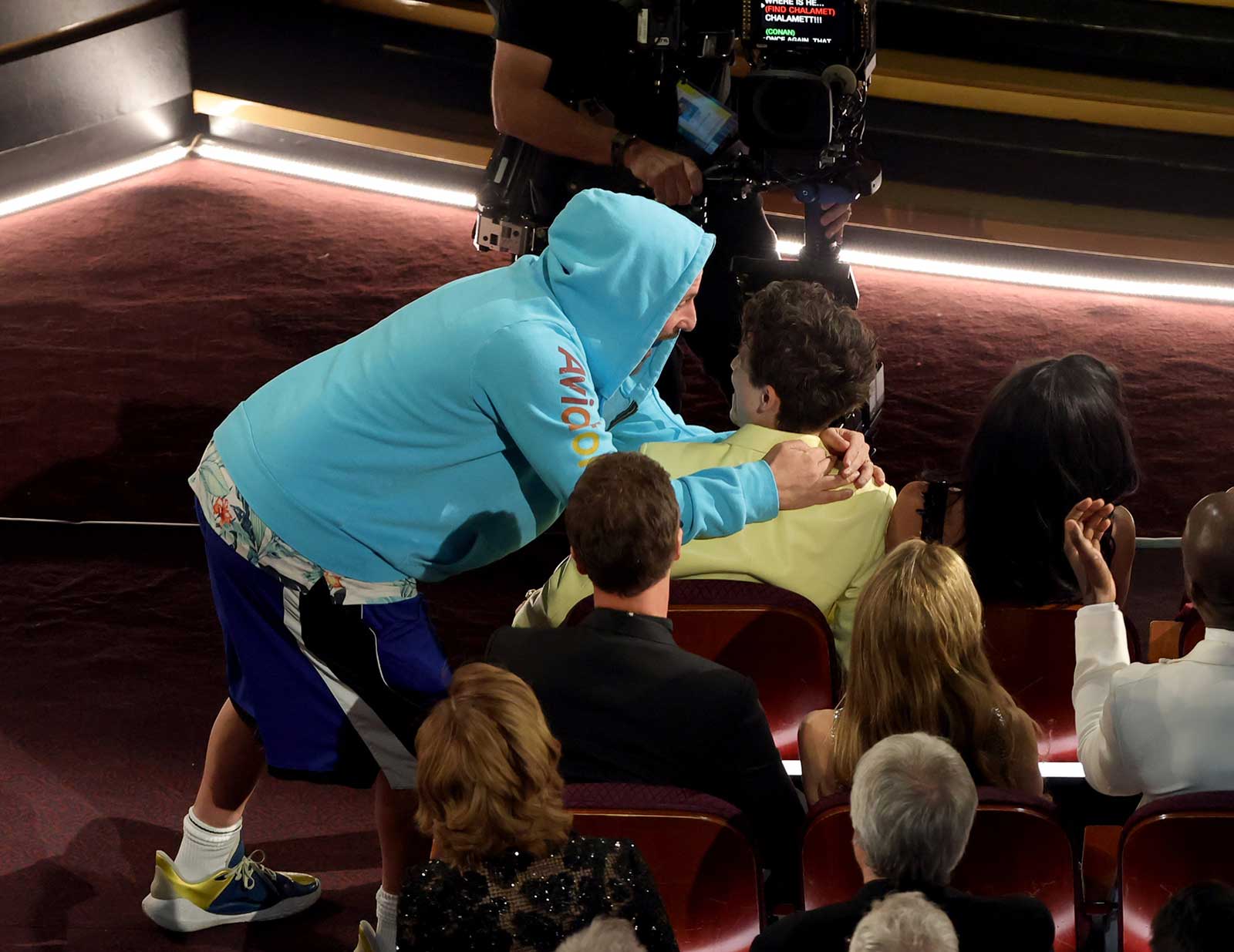 Adam Sandler and Timothé2 Chalamet