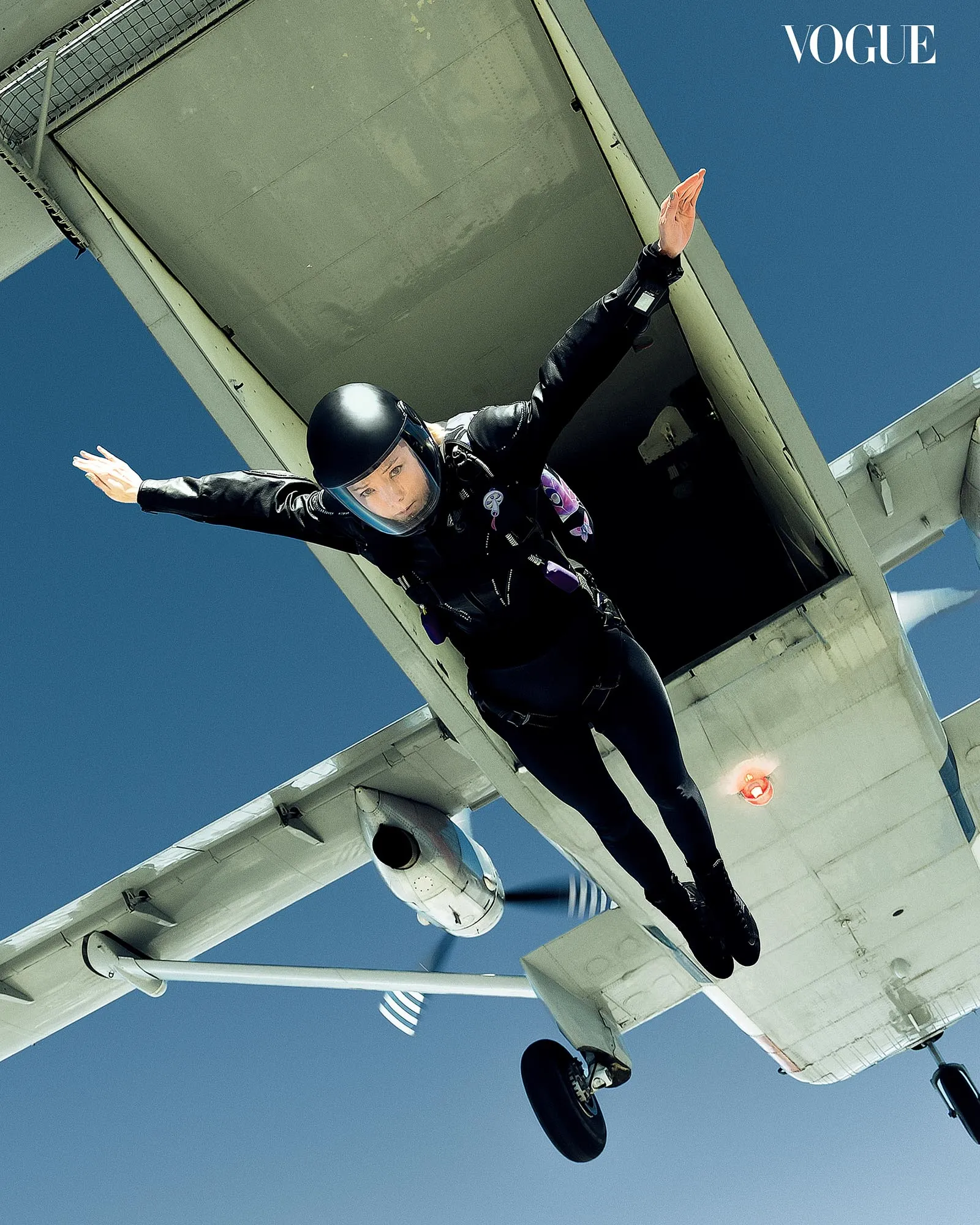 Pom Klementieff skydiving for vogue philippines may 2025