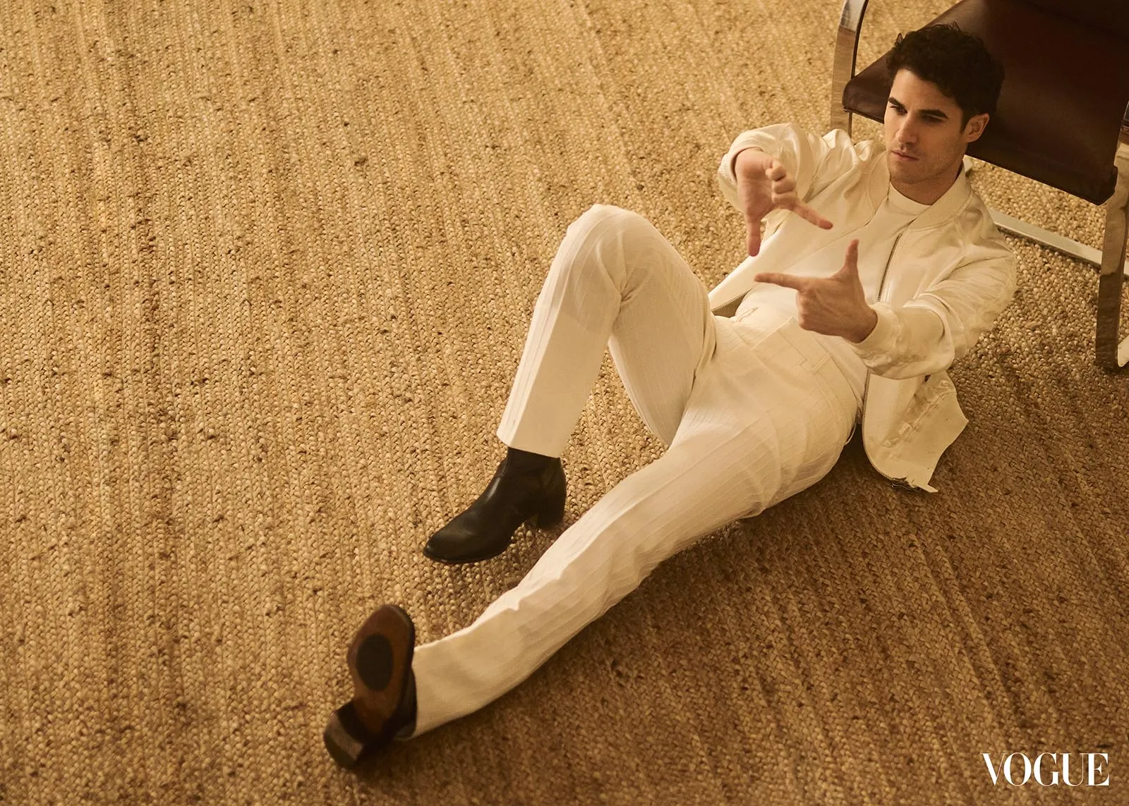 Darren Criss for vogue philippines white suit