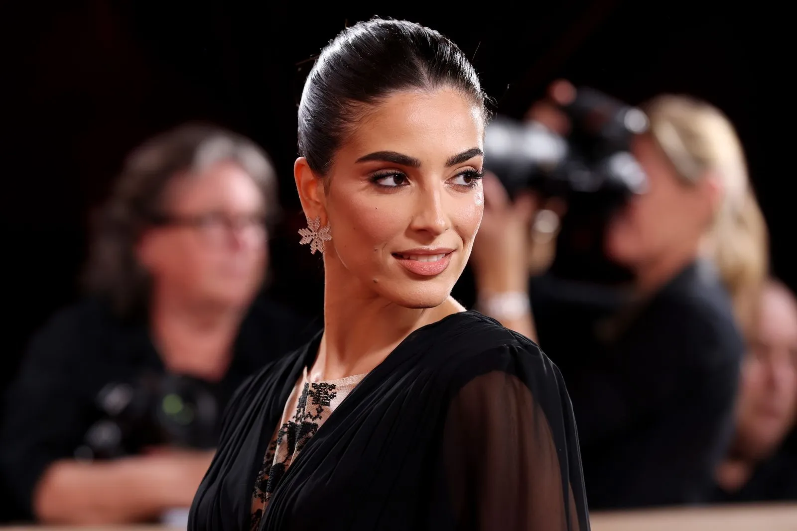 Saja Kilani on the red carpet at the Golden Globes