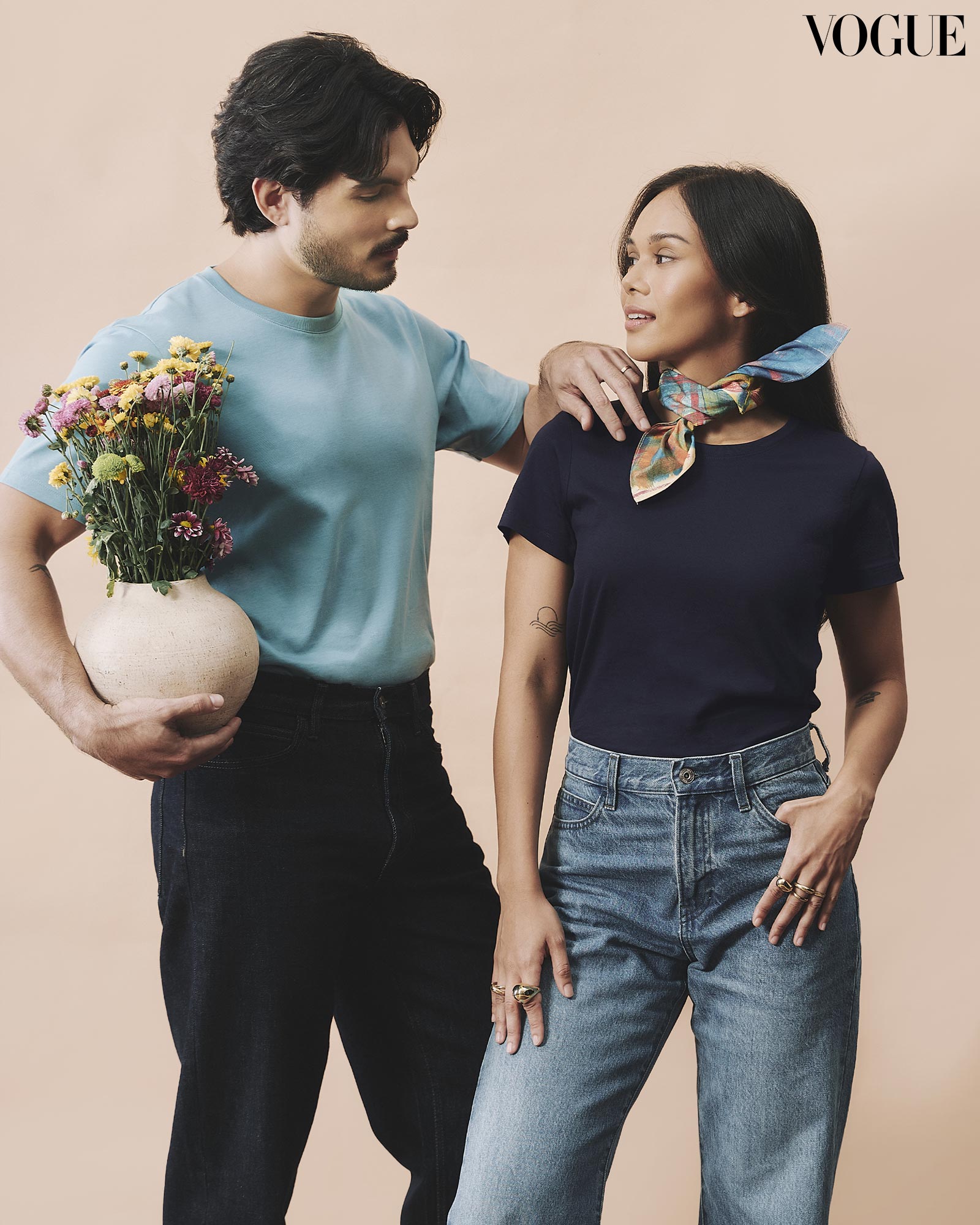 Josh Colet and Dani Mortel in Uniqlo
