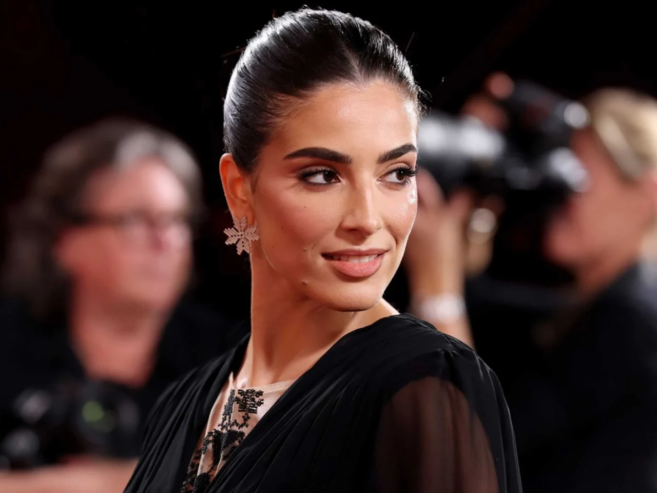 Saja Kilani on the red carpet at the Golden Globes