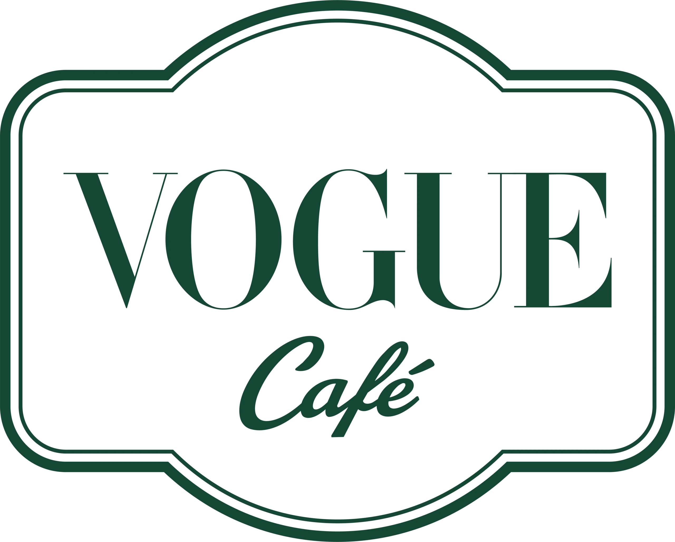 Logo badge with the text 'Volt Cafe' in dark green, inside a rounded-square badge outline.